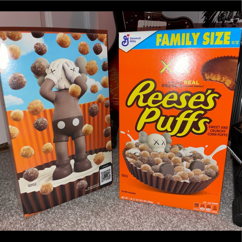 Kaws X Reese’s Collab Cereal Box art piece
